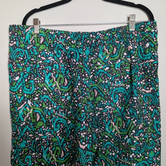 Foil Linen Wide Leg Green Trousers sz L NWT - Picture 4 of 10